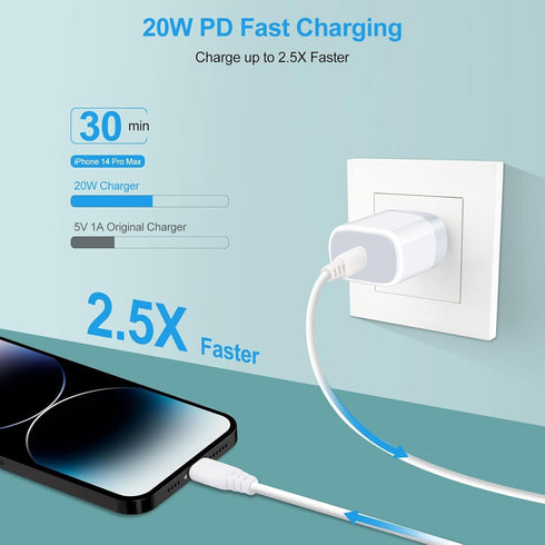 USB C Pixel 7 Fast Charger Type C Charging Block for Google Pixel 8a 8 Pro 7a 7 Pro 7 6a 6 Pro 5a,20W PD 3.0 USB C Wall Charger Box Cube Power Ada...