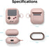 elago AW5 Compatible with AirPods Case 1 & 2, Classic Game Player Design Case with Keychain, Durable Silicone Construction (Sand Pink) [US Patent ...