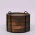 Mango Wood Coasters for Drinks with Iron Holder Stand Set of 5 for Countertop and Surfaces from Water Marks or Damage (4.5 x 4.5 x 0.5)...