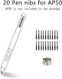 GAOMON 20 Pack Nibs for PD1161/PD1220/PD1320/ PD1561 /PD156 PRO/ PD2200/S620/S630/S830/M10KPRO/M106KPRO/M1220/M1230-for Digital Pen ArtPaint AP50 ...