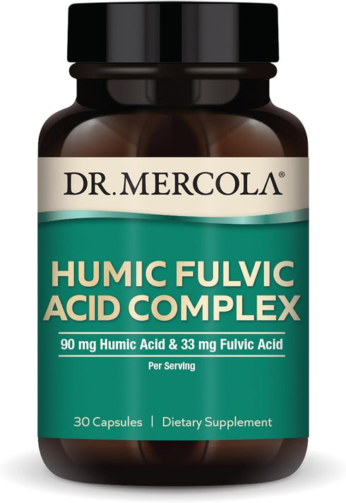 Dr. Mercola Humic Fulvic Acid Complex, 90mg Humic Acid & 33mg Fulvic Acid Per Serving, 30 Servings (30 Capsules), Dietary Supplement, Supports Hea...