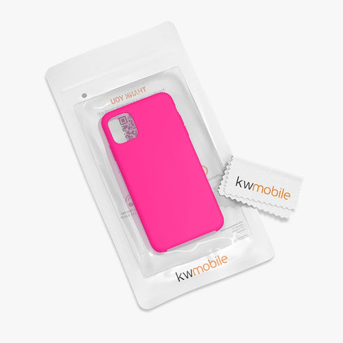 kwmobile Case Compatible with Apple iPhone 11 Case - TPU Silicone Phone Cover with Soft Finish - Neon Pink...