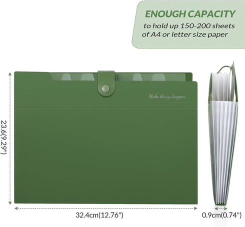 SKYDUE Expanding File Folders with 8 Pockets, Accordion File Organizer with Labels, Portable Paper Bill Receipt Organizer, Letter Size, Home Schoo...