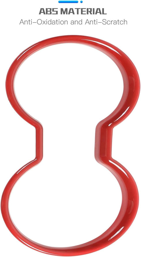 CheroCar for JK Front Water Cup Holder Trim Cover for Jeep Wrangler JK JKU & Unlimited 2010-2018, ABS Interior Decor (Red)...