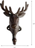 Rustic Heavy Duty Cast Iron Decorative Deer Wall Mounted Hooks Deer Antler Key Hat Holder Hanging Towel Key Coat Hook Rack Durable Iron Hanger Hom...