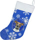 Caroline's Treasures KJ1176CS Winter Snowflakes Holiday Jack Russell Terrier Christmas Stocking Fireplace Hanging Stockings Christmas Season Party...