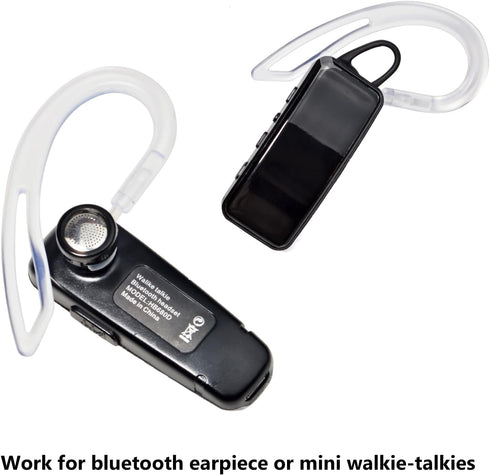 Universal Silicone Ear Hooks, Flexible Ear Piece Clamp, Replacement Ear Loop Clips for Bluetooth Headset Mini Two Way Radio (Two Colors Pack of 8)...