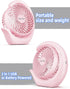 Small Rechargeable Fan, Portable Usb or Battery Fan, 3600mah Small Desk Fan, 8-24Hours Working, 3 Speed & Keep Quiet, 3.28Ft Charging Cord(Pink)...