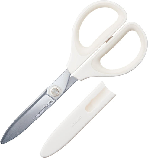 Kokuyo Saxa Glueless Scissors, White, 3D Blade, Symmetrical Handle for Both Right-hand and Left-hand, with Safety Cap, Japan Import (HASA-P280W)...