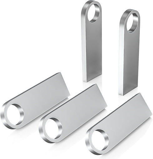 ABLAZE 8GB Flash Drive 5 Pack, Metal USB 2.0 Thumb Drives with Keychains USB Stick Pendrive (Sliver)...