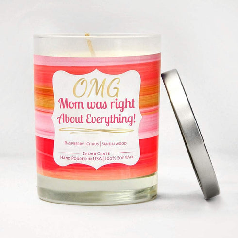 Funny Candle - OMG Mom was Right About Everything! - Best Mom Candles from Daughter, Son, Candle Gifts for Women, Luxury Scented, Decorative Aroma...