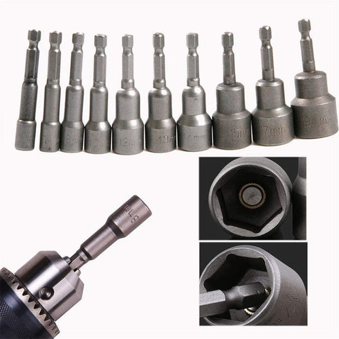 Utoolmart 1/4" Quick-Change Hex Shank 10mm Nut Setter Driver Drill Bit, 100mm Length, Metric No-magnetic 1 Pcs...