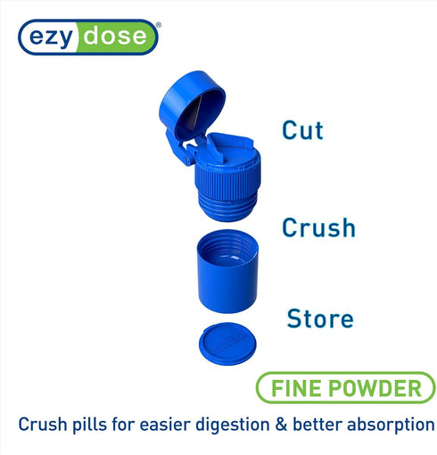 EZY DOSE 3 Compartment Pill Crusher, Cutter and Grinder, Daily Usage, Safely Cut Pills, Vitamins, Tablets, Accurate and Easy Cutting, Stainless St...
