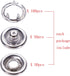 ONLYKXY 50 Sets 9.5mm/0.37inch Snap Buttons, Metal Ring Snaps, Snap Fasteners Kit, Hollow Prong Buckle (Silver)...