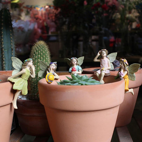5 Pcs Fairy Garden Accessories Miniature Fairies Figurines Resin Garden Ornaments Fairy Decor for Outdoor Garden Lawn Home and Pot Plants Decorati...