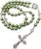 Nazareth Store Pearl Beads Rosary Miraculous Prayer Necklace Strong Metal Mystery Beaded Rosary for Men & Women...
