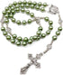 Nazareth Store Pearl Beads Rosary Miraculous Prayer Necklace Strong Metal Mystery Beaded Rosary for Men & Women...