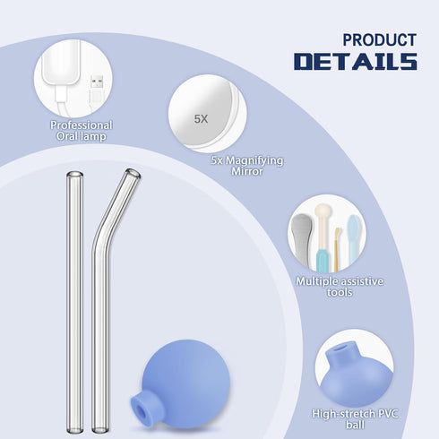 Tonsil Stone Removal Kit,9 Pcs Tonsil Stone Remover Vacuum with Light, Manual Style Cleaner Tonsil Stone Cupping Tool with Tongue Depressor, 5X Ma...