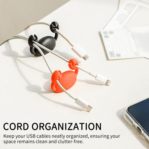 4PCS Crab Cord Organizer Cable Clips, USB Cable Organizers for Home Office Desk, Self-Adhesive Cable Holder,Wire Organizer & Decor...