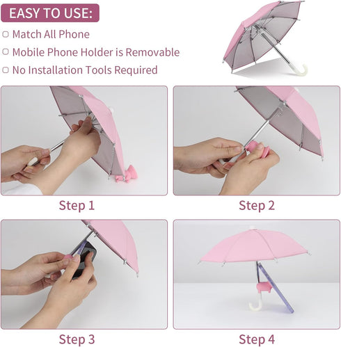 2 PCS Phone Umbrella for Sun with Suction Cup Stand, Sun Shield with Suction Cup Mount Phone Holder Anti-Refection Block Glare, Creative Outdoor C...