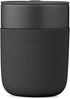 W&P Porter Travel Coffee Mug with Protective Silicone Sleeve | 12 Ounce Charcoal | Reusable Cup for Coffee or Tea | Portable Ceramic Mug with BPA-...