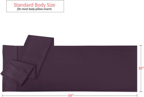 Nestl Body Pillow Cover Soft Pillowcase Lightweight Purple Eggplant Microfiber Body Pillow Case Cover 20x54 Inches Envelope Closure, Set of 2...
