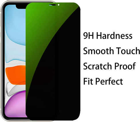 3 Pack Anti-Blue Privacy Tempered Glass Suit for iPhone XR/iPhone 11 Anti-Spy Screen Protector Anti-Peeping Film 9H Hardness Anti-scratch 6.1 inch...