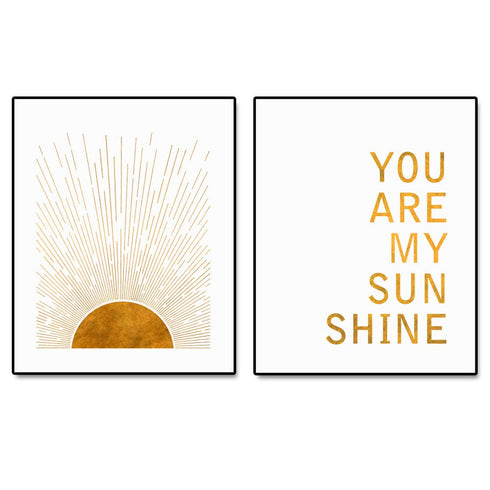 Sun Rise Art, You Are My Sunshine, Kid Room Wall Decor, Boho Sun Wall Art, Minimalist Art, Boho Art Print, Modern Art, Sun Print, Set of 2 Prints ...
