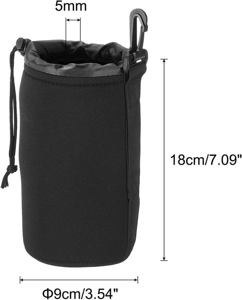 PATIKIL Camera Lens Bag, 2 Pcs 3.5" IDx7.1 H Drawstring Lens Pouch with Thick Protective Neoprene, Lens Case for DSLR Camera Lens, Water Coffee Cu...