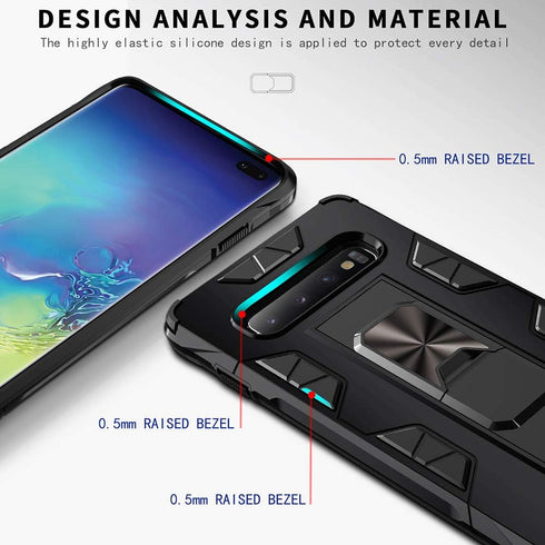 for Samsung Galaxy S10 Plus Case Military Grade Built-in Kickstand Case Holder Armor Heavy Duty Shockproof Cover Protective for Samsung Galaxy S10...