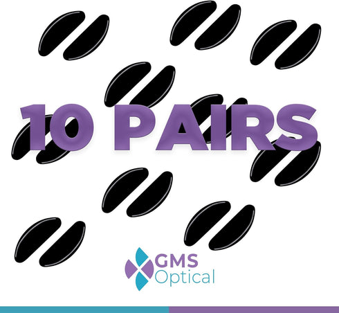 GMS Optical 1.3mm Ultra-Thin / 18mm Long Length - Anti-Slip Adhesive Contoured Silicone Eyeglass Nose Pads with Sticky Backing for Glasses, Sungla...