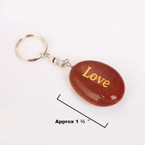 12pcs Engraved Inspirational Keychains, Natural River Stone Key Rings, Wholesale Faith Rocks, Novelty Healing Stone Key Chain Bulk, Assorted Sayin...