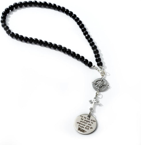 Cross Hanging Ornaments for Car Rear View Mirror, Metal Cross Car Charm Pendant Rear View Mirror Hanger Decor for Lover Family Christian Gifts...