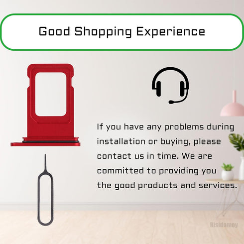 for iPhone 11 Red SIM Card Tray Holder Replacement Single SIM Version for iPhone11 Card Slot with Waterproof Rubber Ring Repair Fix Kit Card Remov...