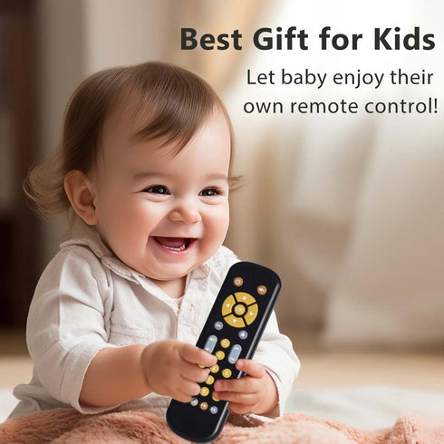 Baby TV Remote Control Toy with Light and Sound, Early Educational Music Toy with English/French/Spanish, Gift Toy for 6 Months+...