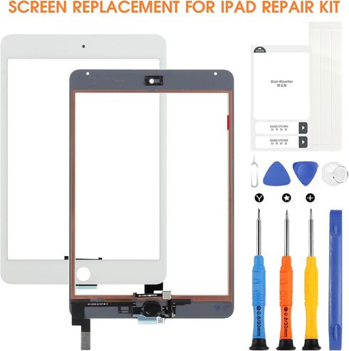 Screen Replacement for iPad Mini 4 Touch Screen Digitizer for iPad Mini 4 A1538 A1550 Touchscreen Glass Panel & Repair Tools (Without Home Button,...