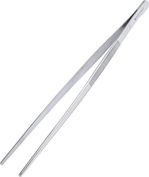 12 Inch Kitchen Tweezers Fine Tweezer Tongs, MSY BIGSUNNY Stainless Steel Food Tweezers Multi-function Precision Serrated Tips Cooking Tongs Kitch...