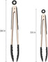 KAISHANE Kitchen Food Tongs-Rose Gold Tongs Copper Stainless Steel Silicone Tipped Kitchen Food BBQ and Cooking Tongs Set 9” and 12” for Non Stick...