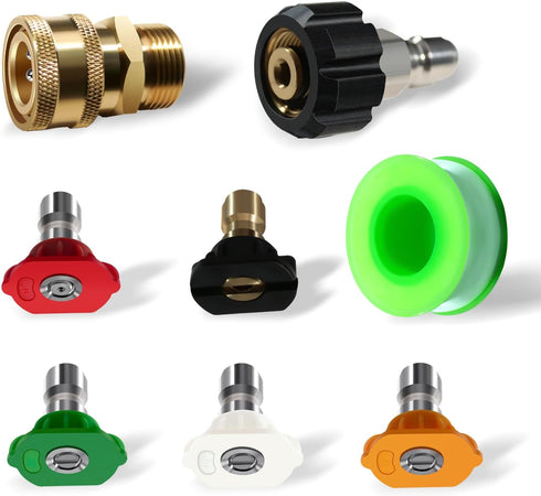 Pressure Washer Nozzle Tips, 5 Pack Tip Attachments Multiple Degrees Nozzles For 1/4 Inch Power Washer Wand, 4000 PSI 2.5 GPM, Quick Connect Fitti...