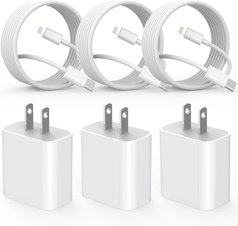 Fast Charger iPhone,iPhone Charger Cable,3Pack iPhone Charger Fast Charging 6Foot iPhone Charging USB C Charger Adapter 6FT Type C to Lightning Ca...