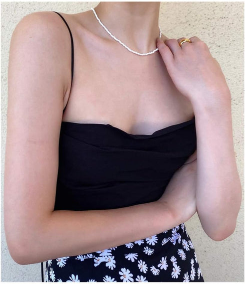 Ziper Women Bohemian White Beaded Choker Glass Necklaces Jewelry Gifts for Mom Girlfriend...