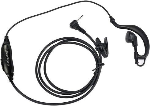 abcGoodefg 1 Pin 2.5MM Walkie Talkie Earpiece Headset with Mic PTT, G Shape Two Way Radio Earpiece compatible with Motorola Radios Cobra Talkabout...