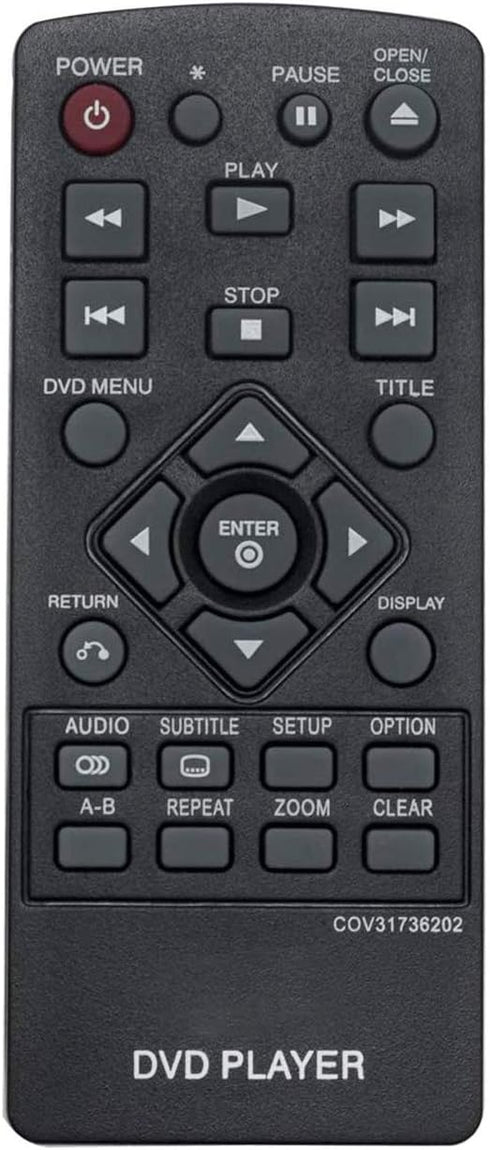 AIDITIYMI COV31736202 Replace Remote Control fit for LG DVD Player DP132 DP132NU...