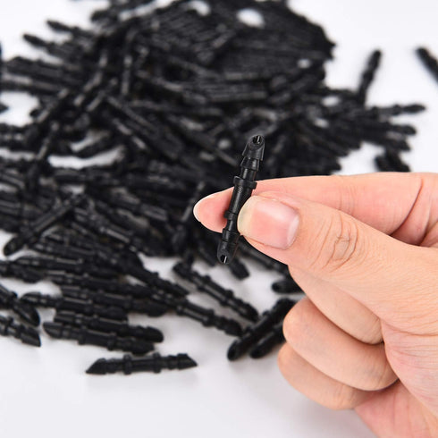 Mudder 300 Pieces Single Barbed Connectors 1/4 Inch Drip Irrigation Parts Drip Irrigation Barbed Coupling Fitting, Black...