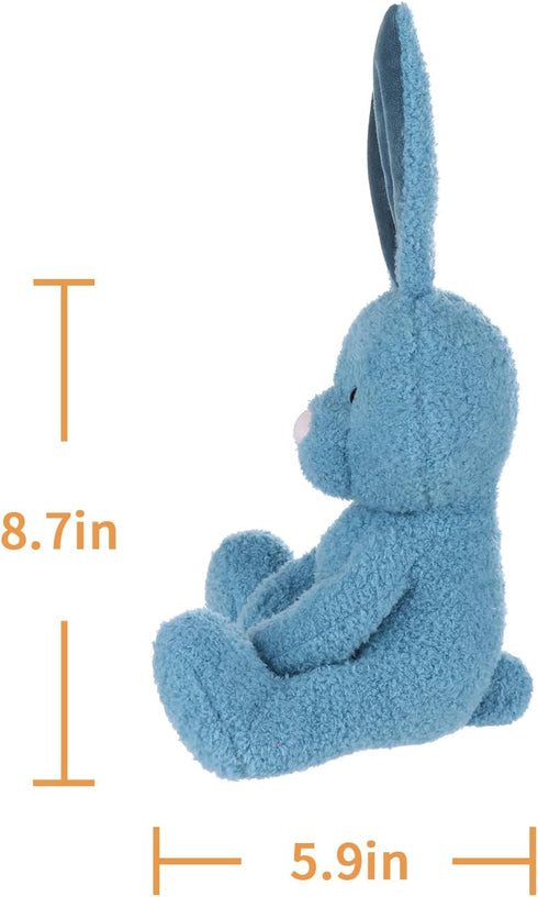 Apricot Lamb Toys Plush Jewelry Blue Velvet Bunny Rabbit Stuffed Animal Soft Cuddly Perfect for Kids 8.7 Inches...