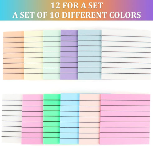 600 Sheets Transparent Sticky Notes with Lines, 3x3 Inch Colorful Annotation Sticky Notes, Waterproof See through Sticky Notes or School Supplies ...