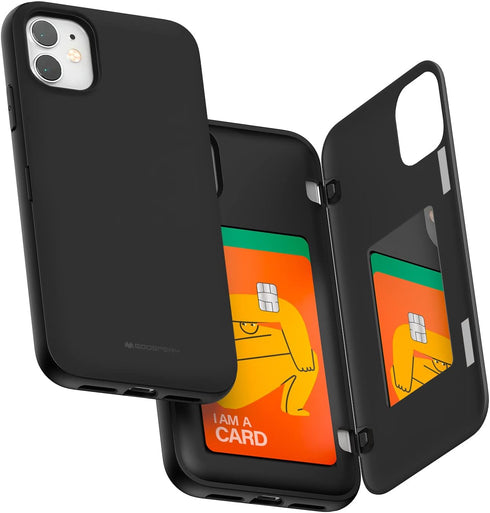 GOOSPERY Magnetic Door Bumper Compatible with iPhone 11, Wallet Case with Card Holder, Protective Dual Layer Bumper Phone Case - Black...