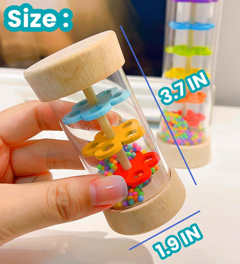 Oneshow Wooden Rainmaker Montessori Toys for Baby 6-12 Months,Rain Sticks for Kids,Baby Rattle Sensory Development Toys,Musical Instruments Toys f...