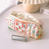 Pencil Case Quilted Coquette Floral Large Small Cute Pencil Case Makeup Bag College Student Pencil Pouch, Cute Ice Cream Cherry Lightweight Coquet...