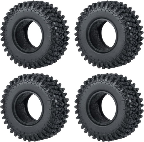4PCS 1.0" Crawler Tires Rubber Wheel Tires for 1/24 Axial SCX24 90081 AXI00001 AXI00002 AXI00005 AXI00006 RC Crawler Car (54mm)...